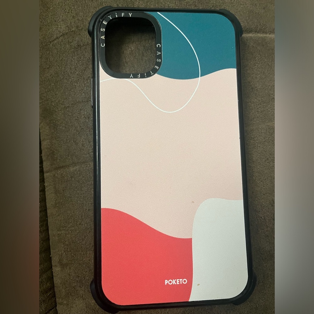 CASETiFY Impact Case for iPhone 11 - Coral Reef - Clear Black.  Gently used